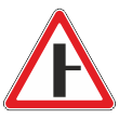Дорожный знак 2.3.2 «Примыкание второстепенной дороги справа» (металл 0,8 мм, III типоразмер: сторона 1200 мм, С/О пленка: тип Б высокоинтенсив.)